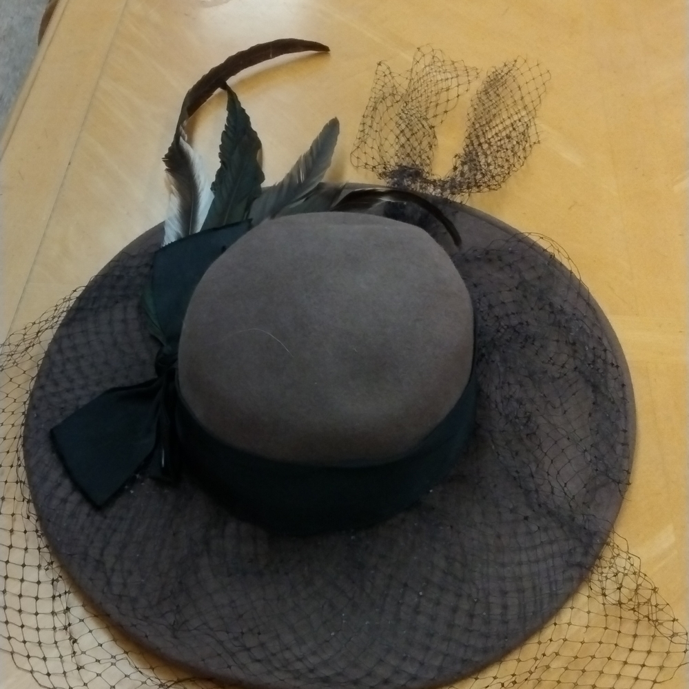 Vintage Designer Wool With Net,Satin,And Feathers - image 1